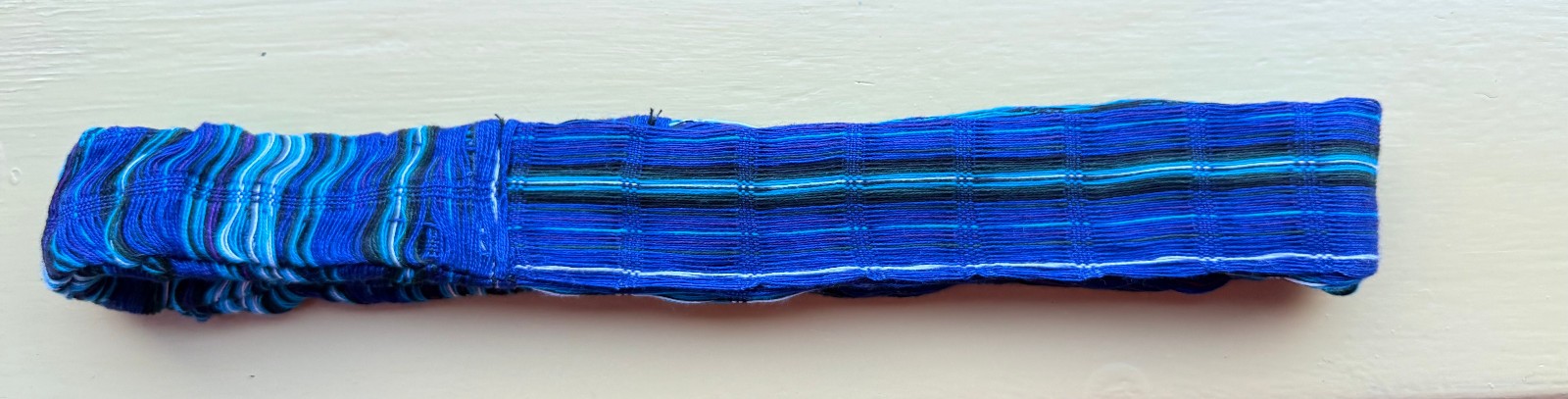 HEADBAND Blue Multicolor Guatemala Hand Made Cotton Head Band Colorful NEW #II