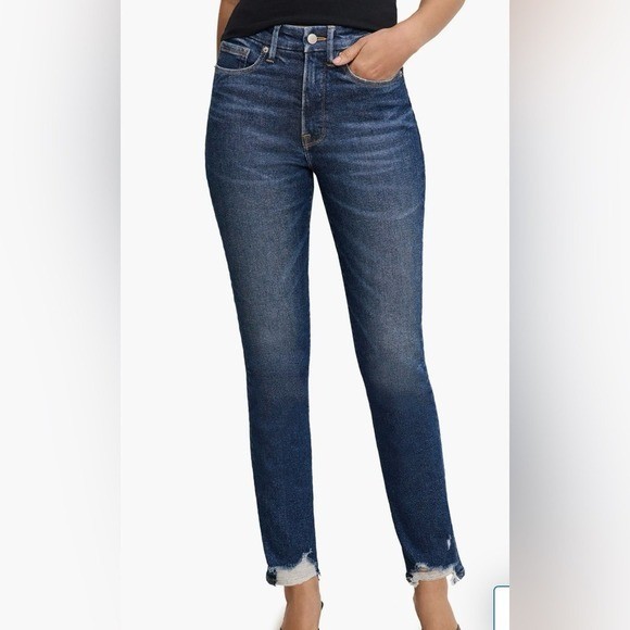 NWT Good Legs Chewed Hem Ankle Straight Leg Jeans Indigo765 Size 25/0