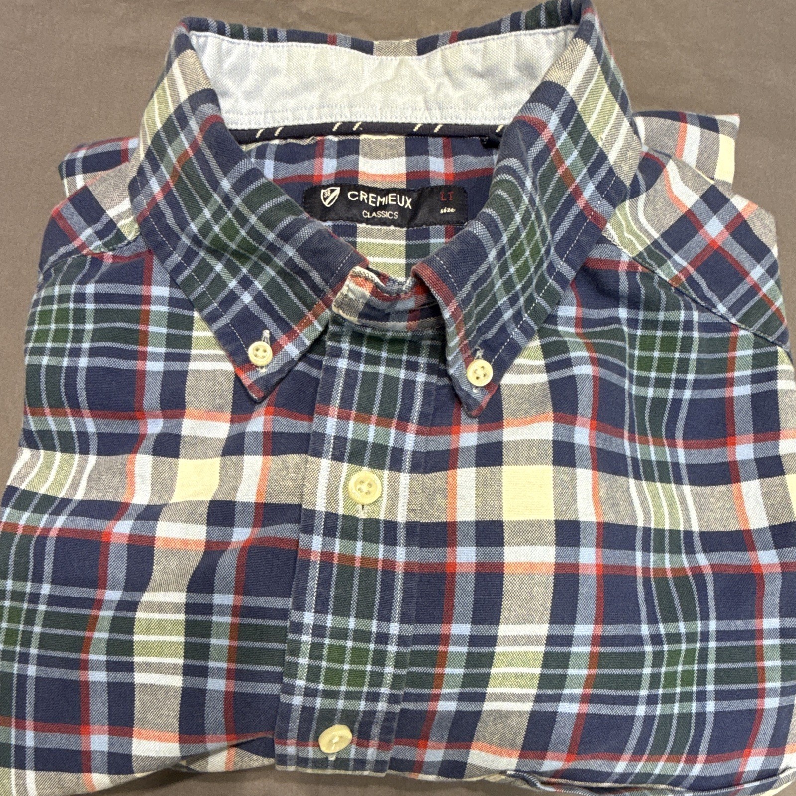 Cremieux Classics Men’s LT Plaid Long Sleeve 100% Cotton Button-Down Shirt
