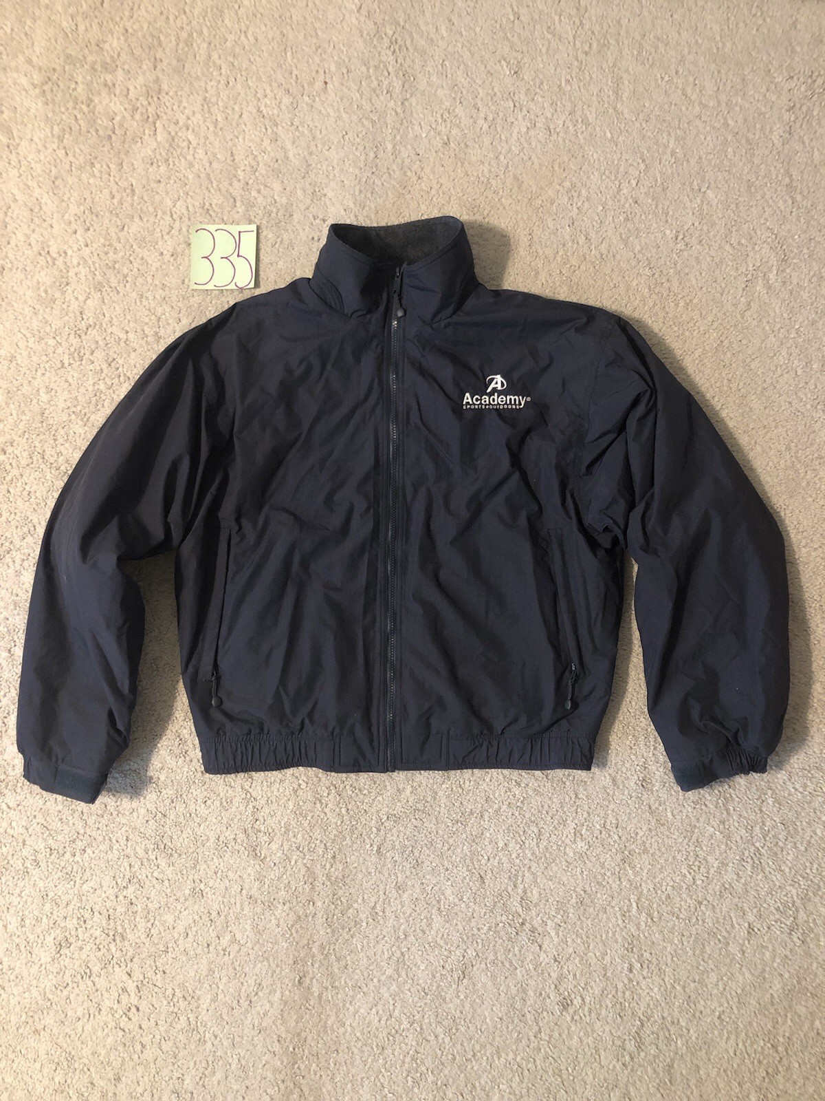 Vintage Academy Sports Outdoors Austin Clothing Navy Blue Bomber Jacket Mens M