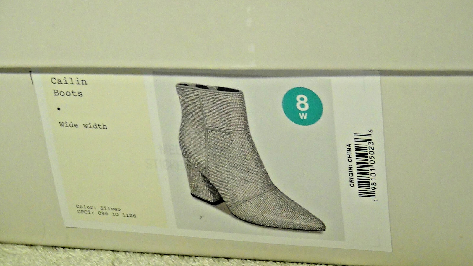 A New Day Cailin Womens Rhinestone Wide Width Ankle Boots Silver Size 7W