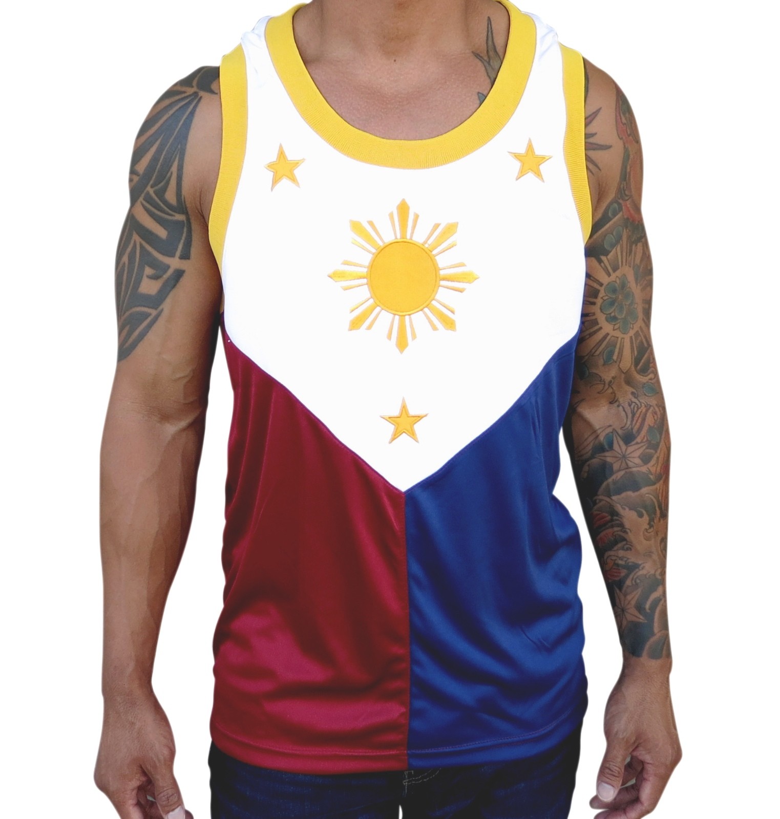 Filipino Flag Jersey Shirt Philippines Ribbed Collar Cuff