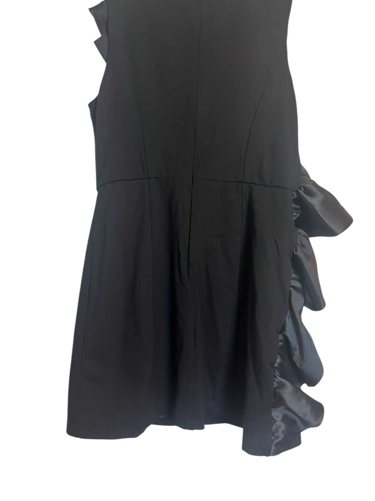 Hutch Anthropologie Ruffle Dress Large Black Mini Sleeveless LBD