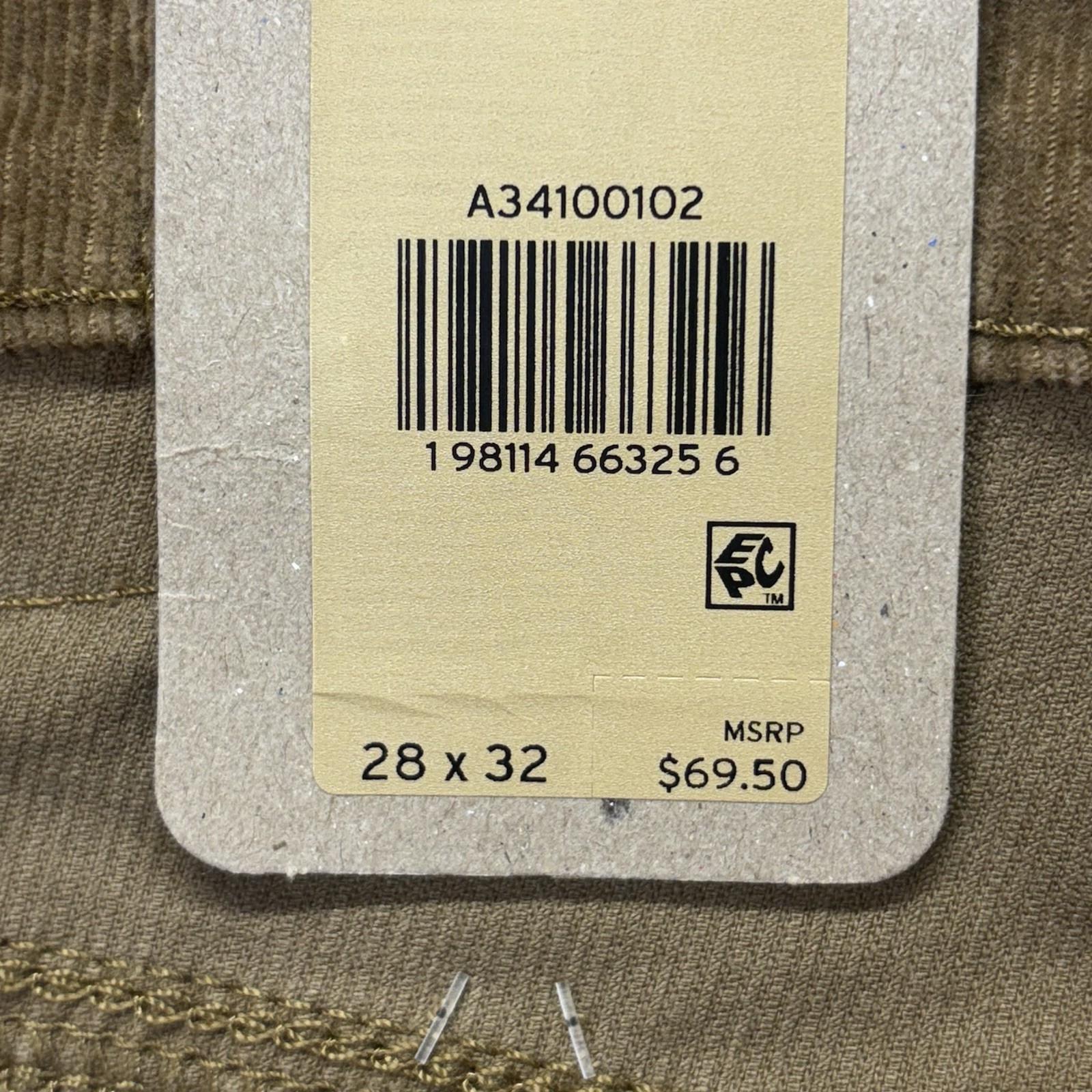 Levi’s 726 Flare High Rise Corduroy Pants Womens 29×32 Brown Strech Western NEW
