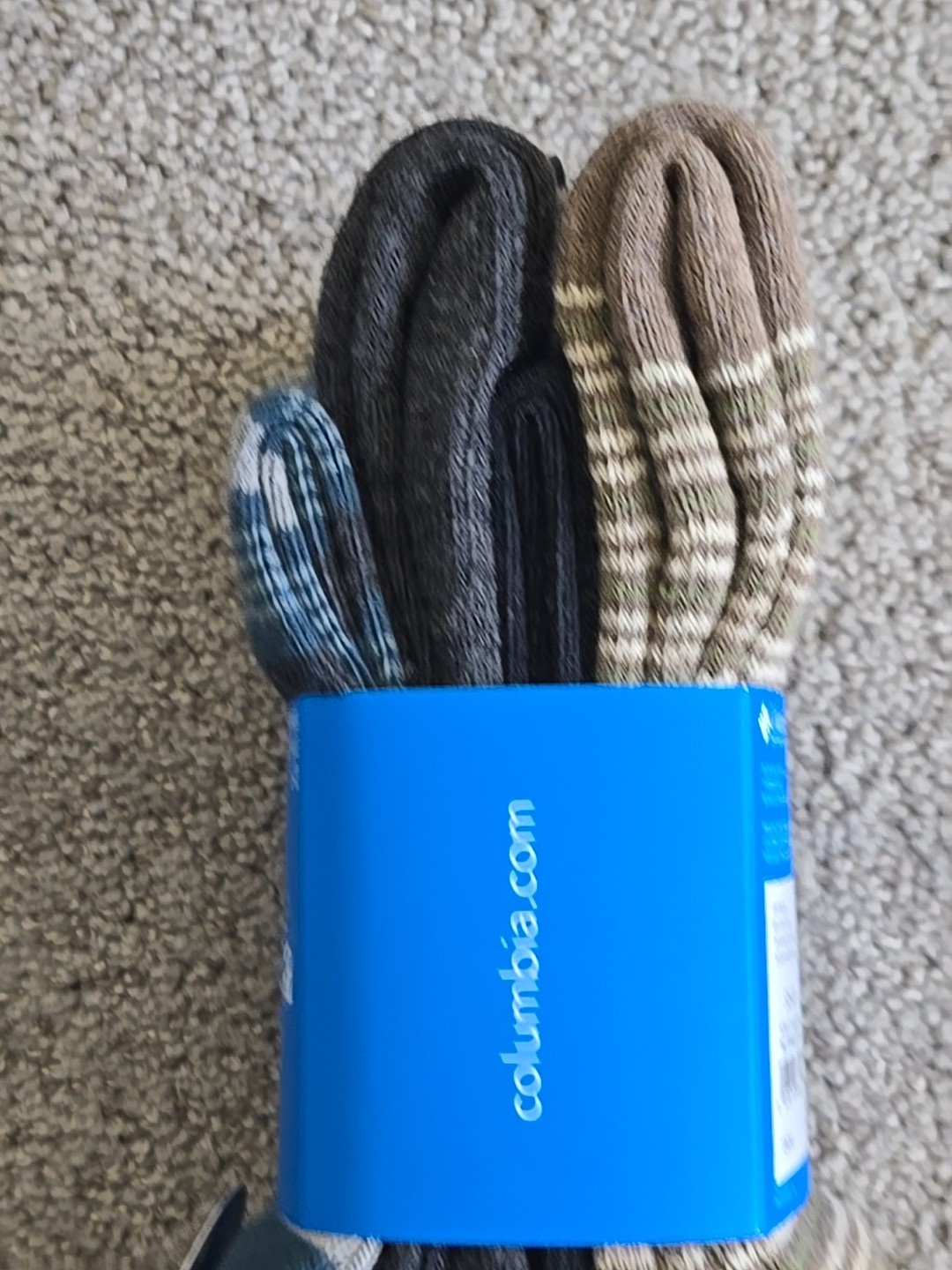 Columbia 4 Pair Every Day Crew Socks Men’s Sz 6-12 NWT Blue Black Taupe Gray