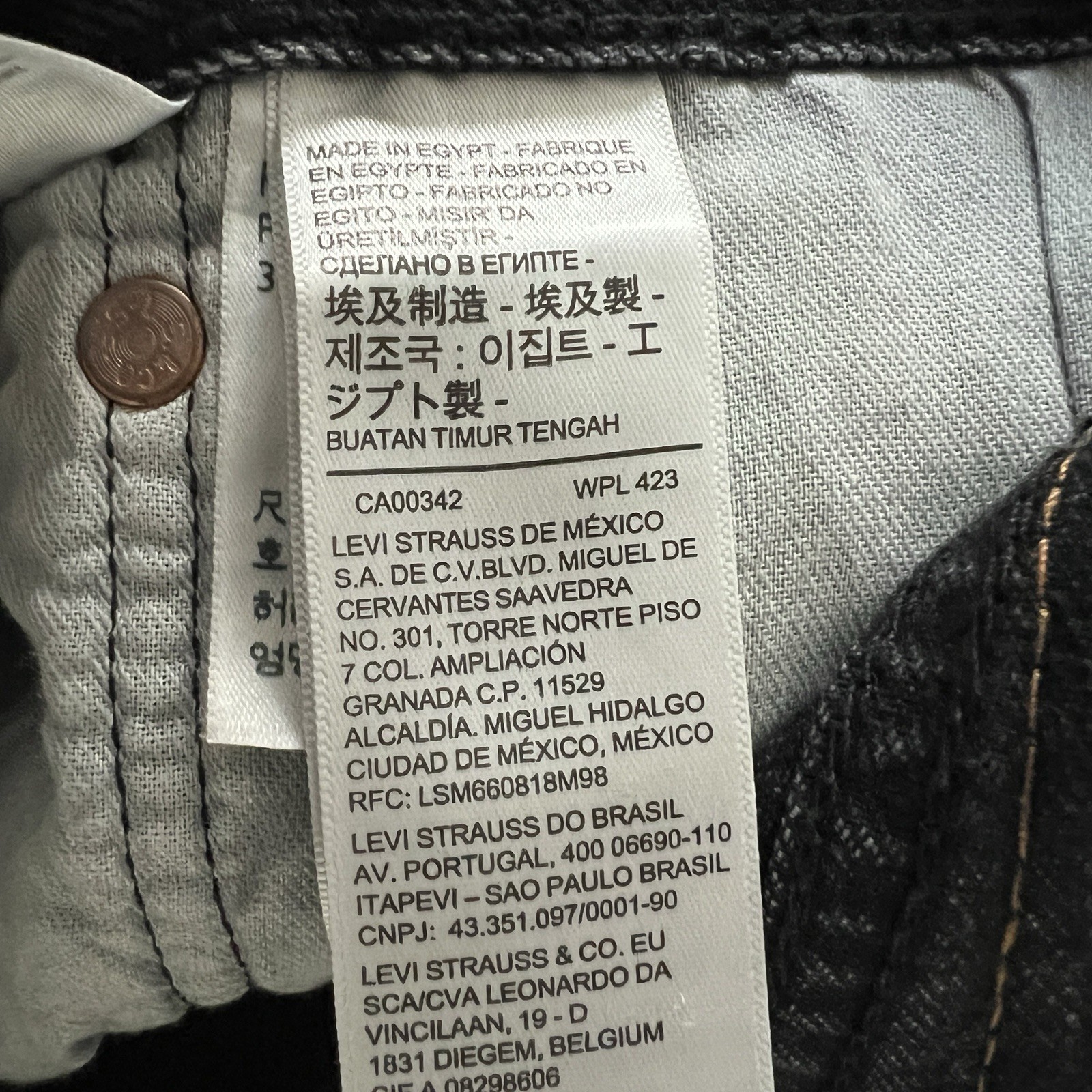 Levi’s 501 Men’s Jeans Filbert Nights Black 38×30 New With Tags