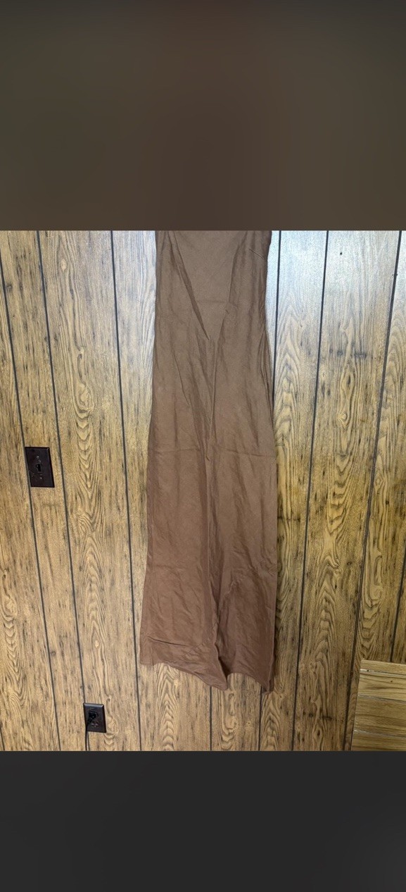 $342 Anthropologie XXS Brown Strapless Long Maxi Dress
