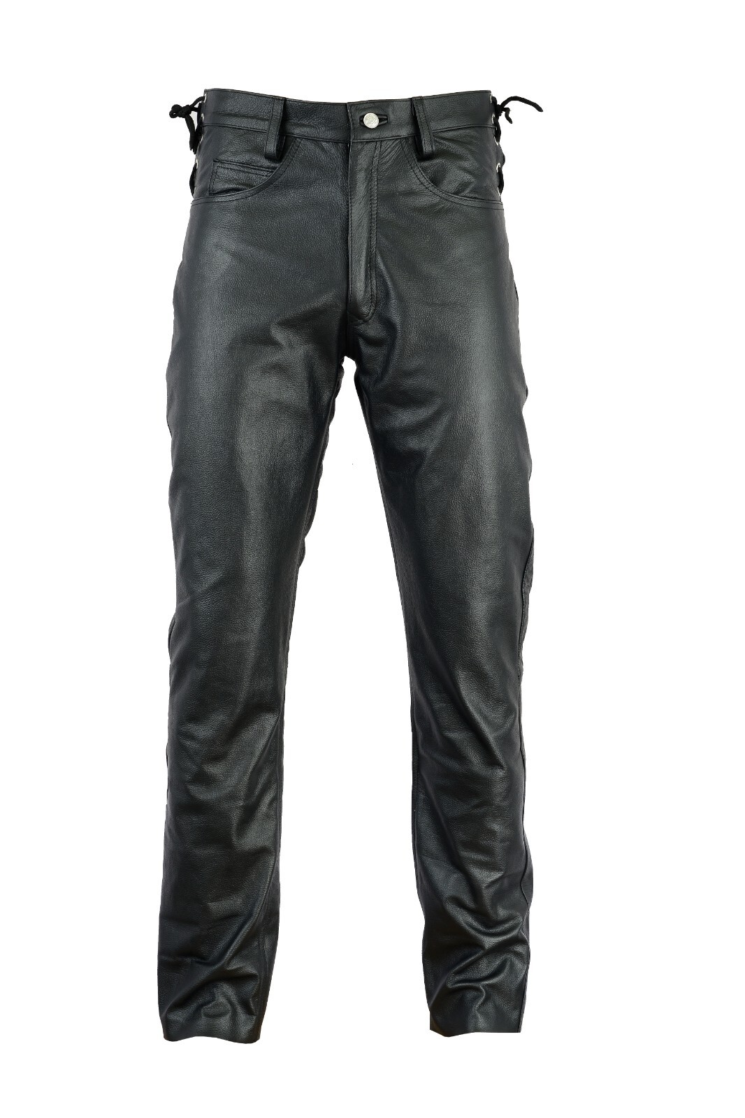 Length 28-36 Waist 30-44 Adjustable Waist Laces Pants Men’s Genuine Leather Pant