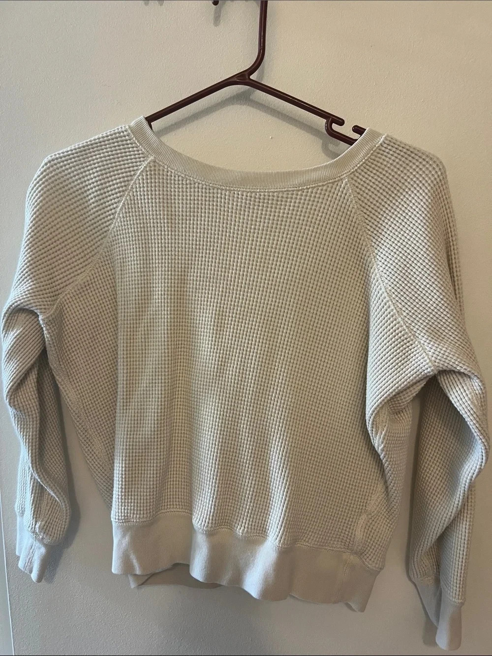 j.crew waffle thermal long sleeve shirt white small