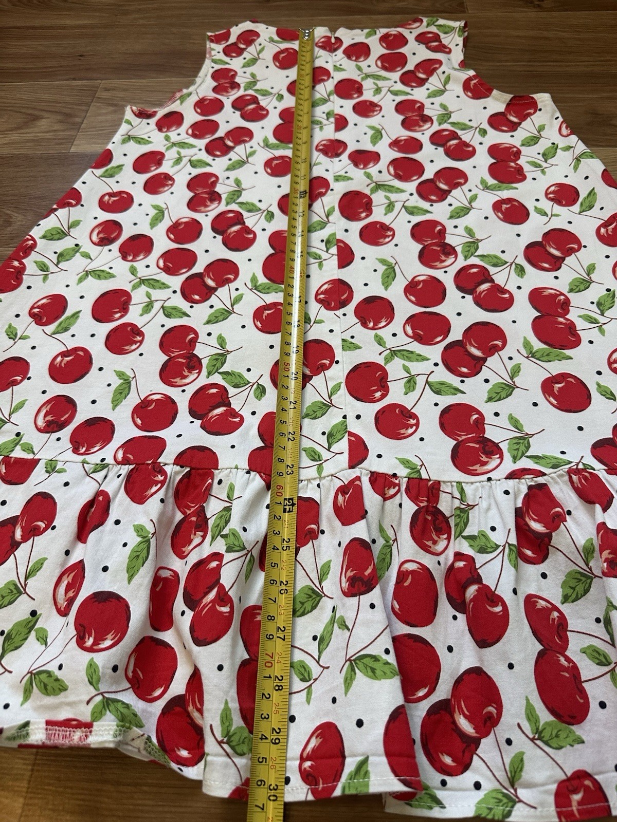 Dolce & Gabbana Vintage Cherry Print Dress Polka Dot Cotton A-Line Mini IT 42 S