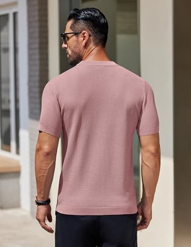 Coofandy Men’s Knit T-Shirts Short Mens TShirts Sleeve Crewneck Shirt Casual