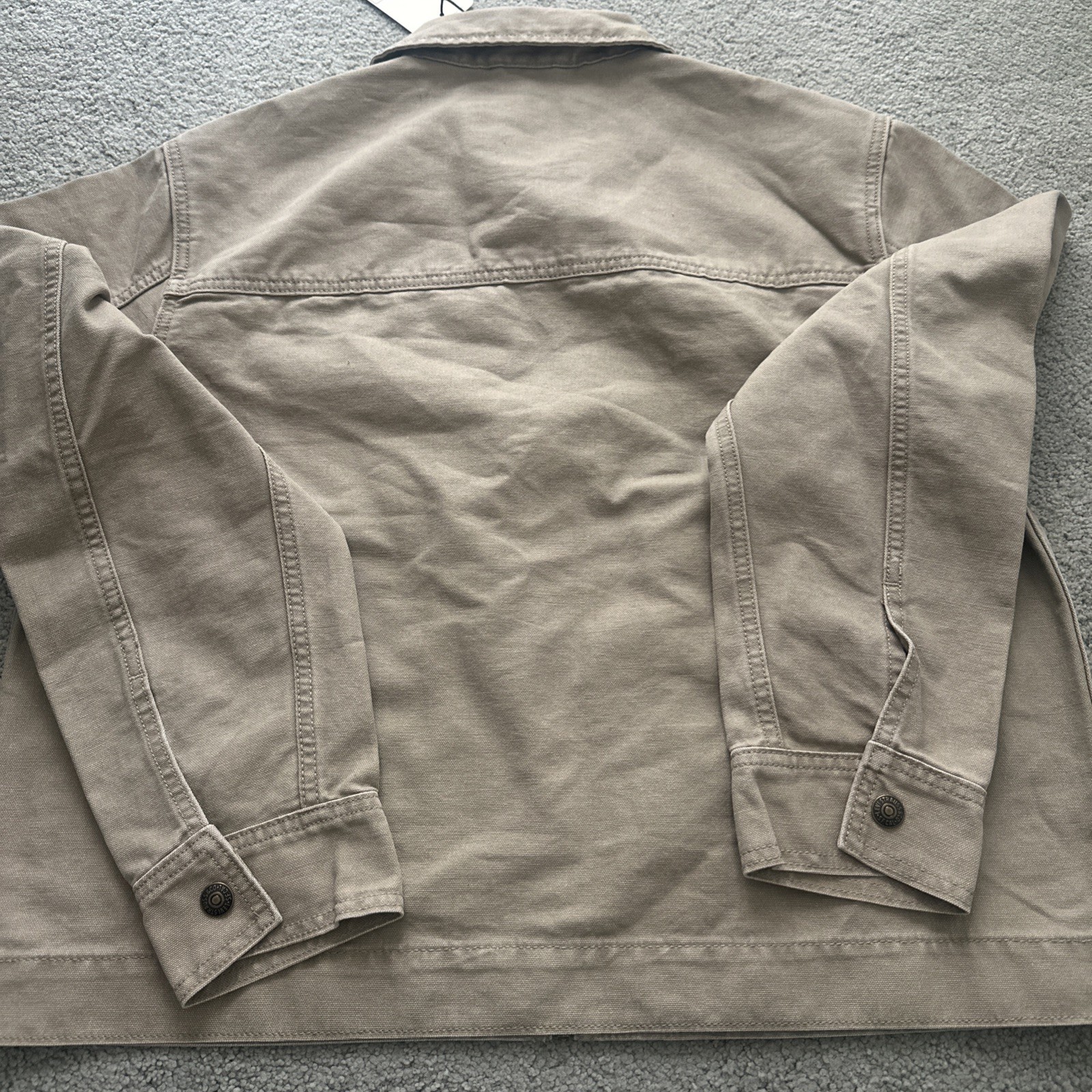 Levi’s Mechanics Full Zip Light WT Canvas Beige Tan Garage Jacket Medium