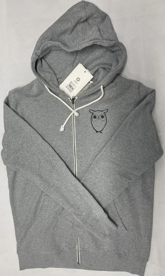 NWT Knowledge Cotton Apparel Owl Logo Full Zip Hoodie