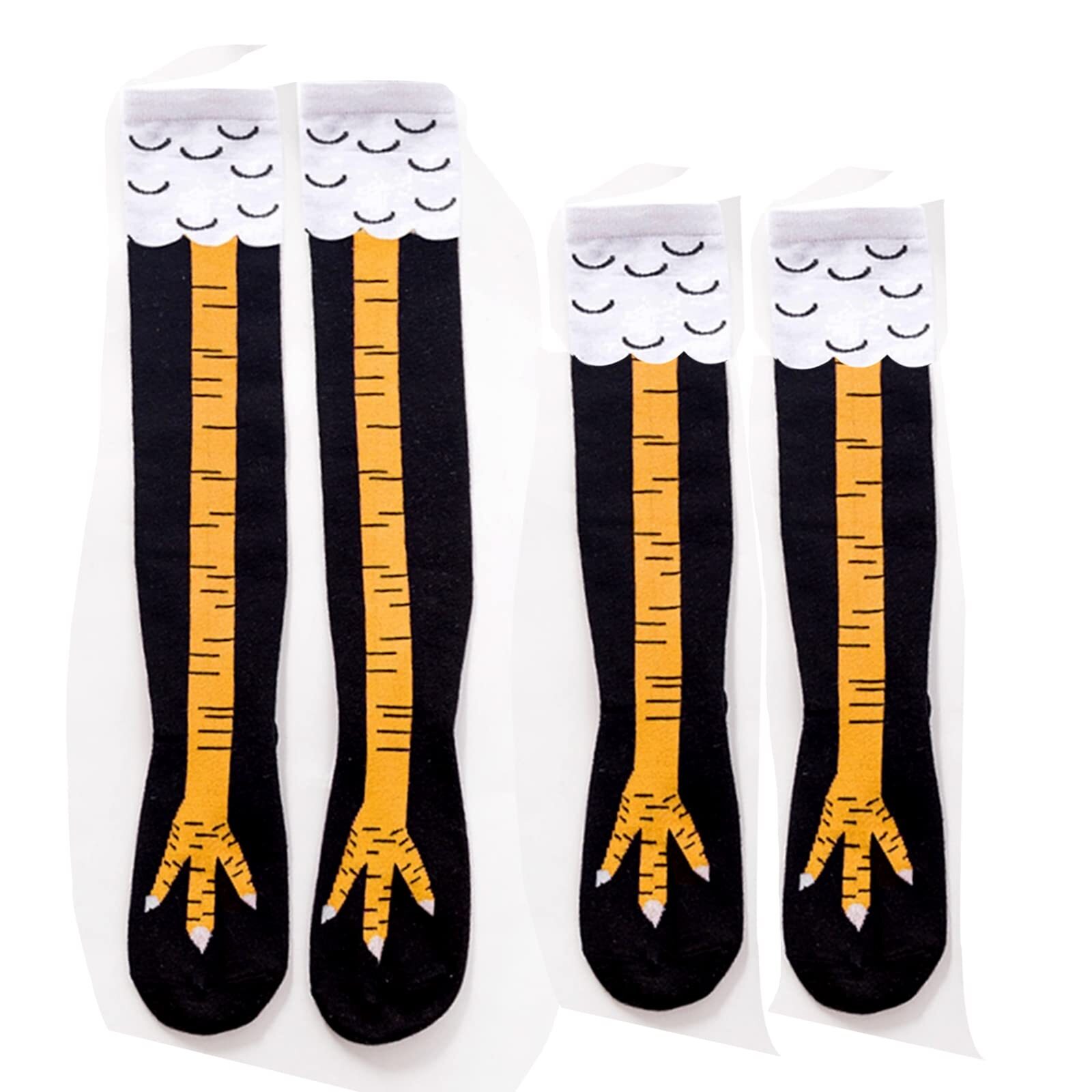 2 Pair Funny Chicken Leg Socks Costume Cartoon Novelty Chicken Feet Knee Socks