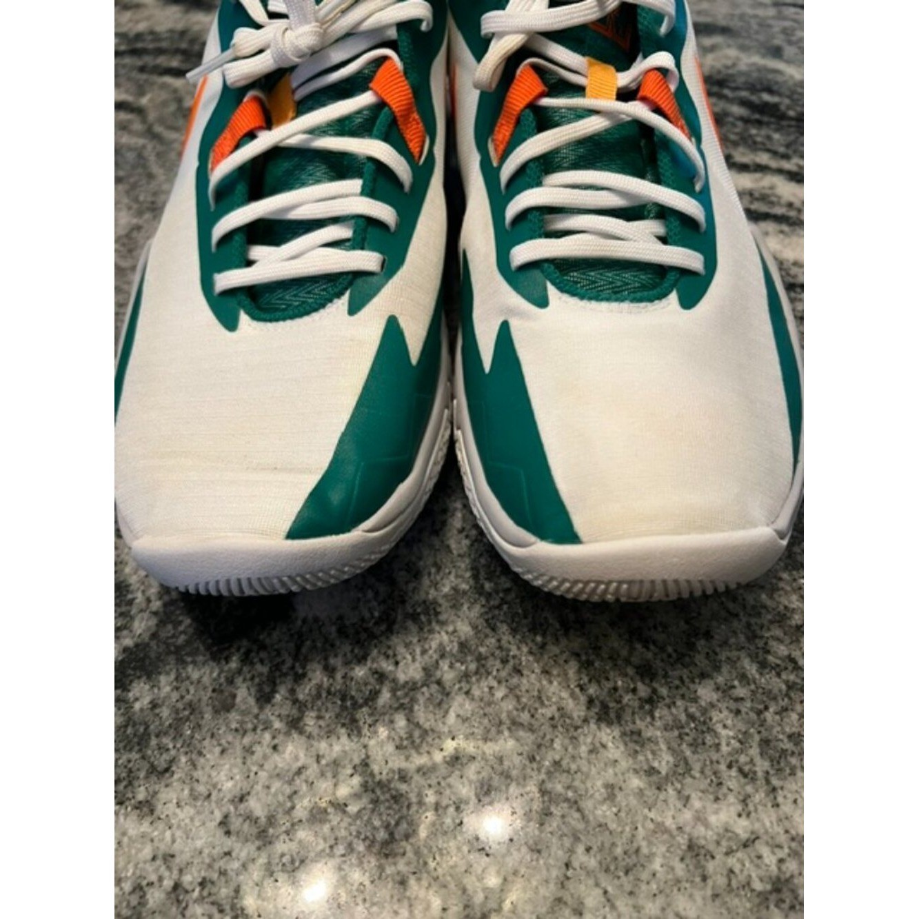 Nike Precision 6 Basketball Shoes White Malachite Orange DD9535-103 Men’s US 10