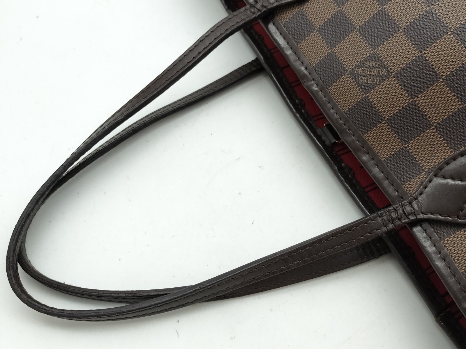 LOUIS VUITTON Neverfull PM Damier Ebene Canvas Brown Tote Bag N51109 Authentic