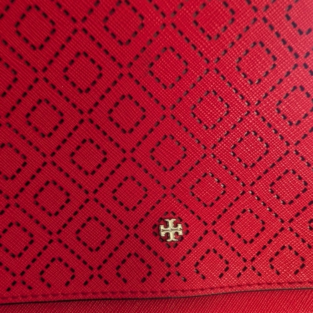 Tory Burch Robinson Perforated Crossbody Red