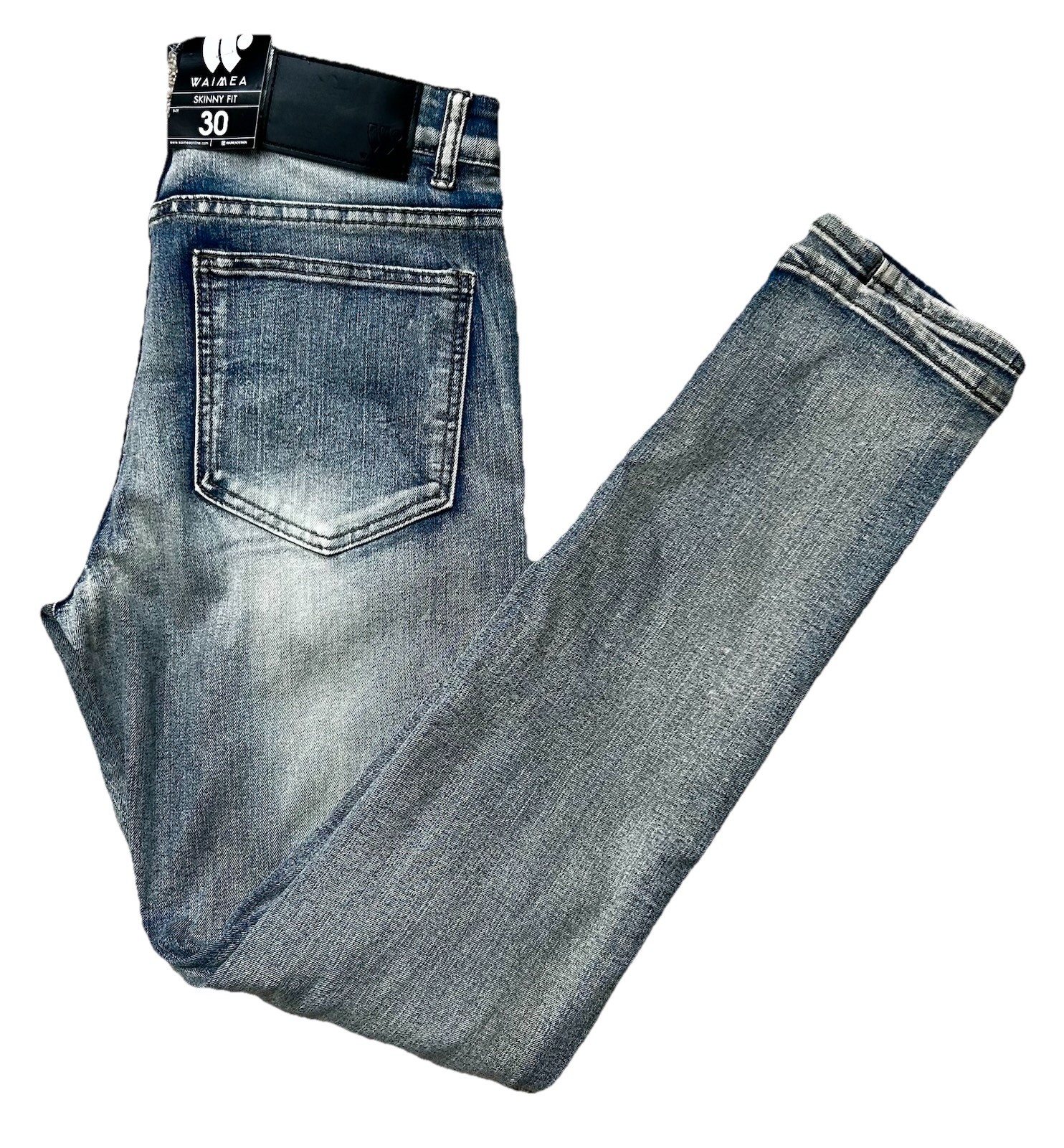 WAIMEA SKINNY FIT Light Blue Distressed Denim Stretch Jeans~Men’s 30×32~NWT $65
