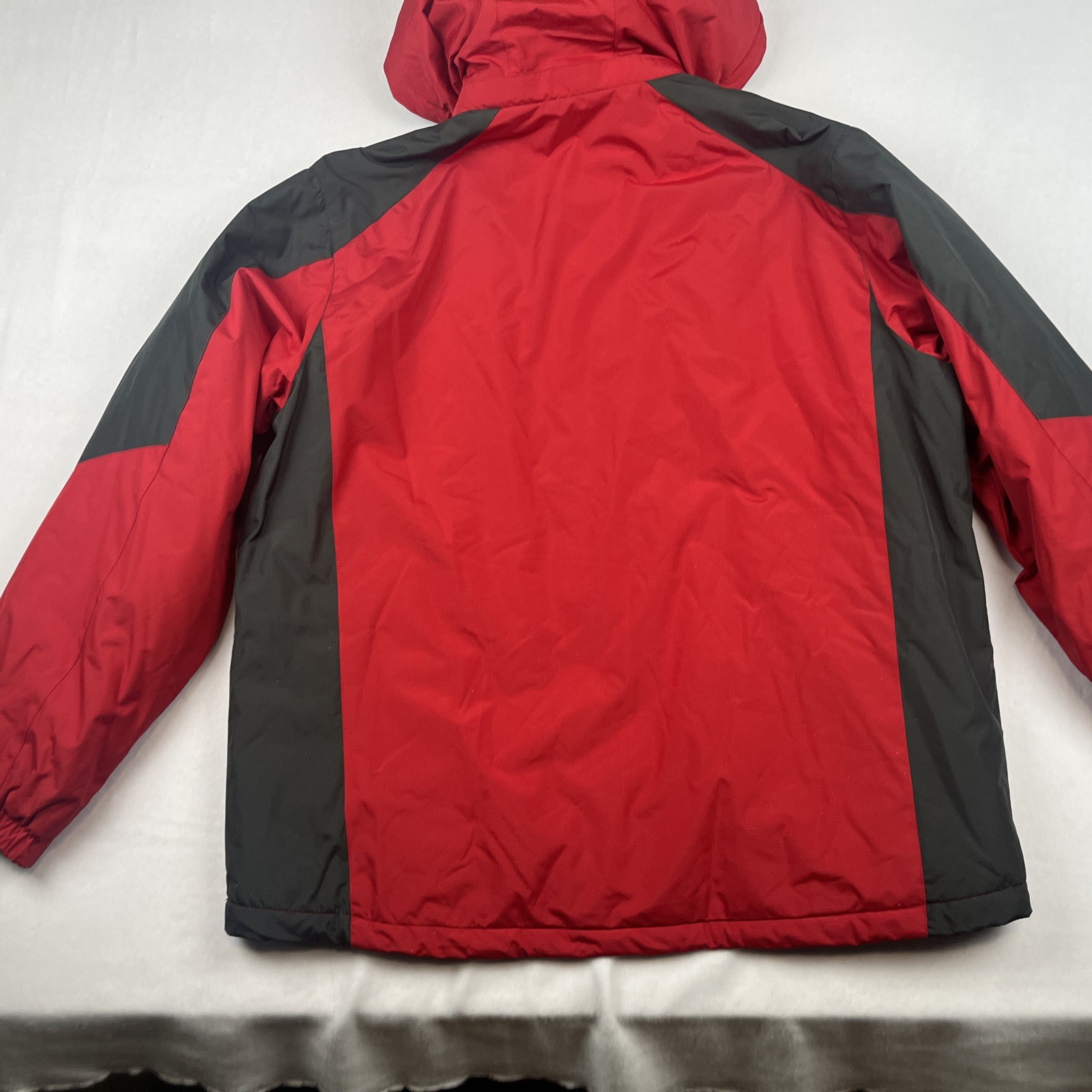 Freetech Outerwear Hooded Lined Red Gray Black Winter Jacket Coat Men’s Large