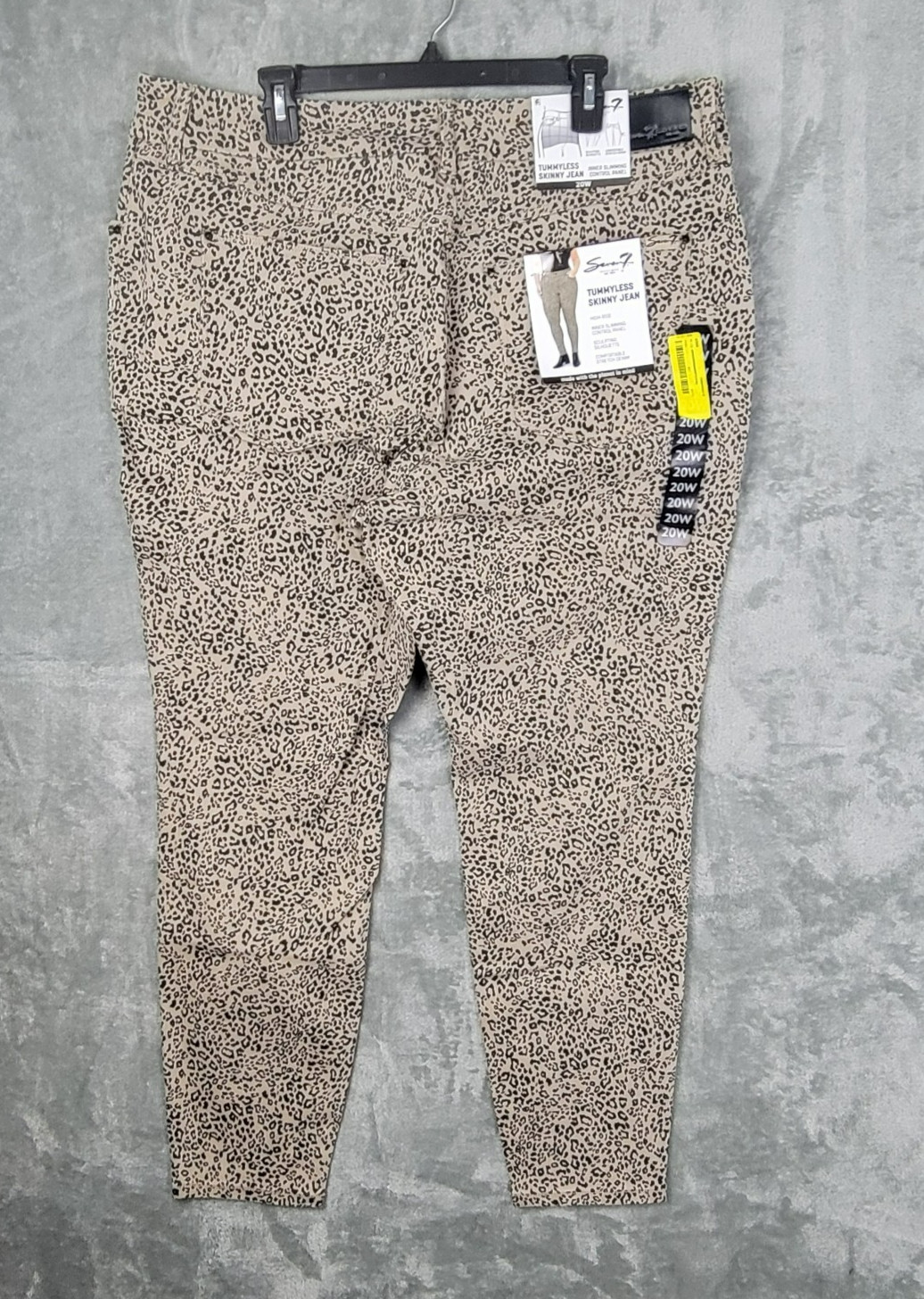 Seven7 Tummyless High Rise Comfy Stretch Skinny Jean Womens 20W LEOPARD