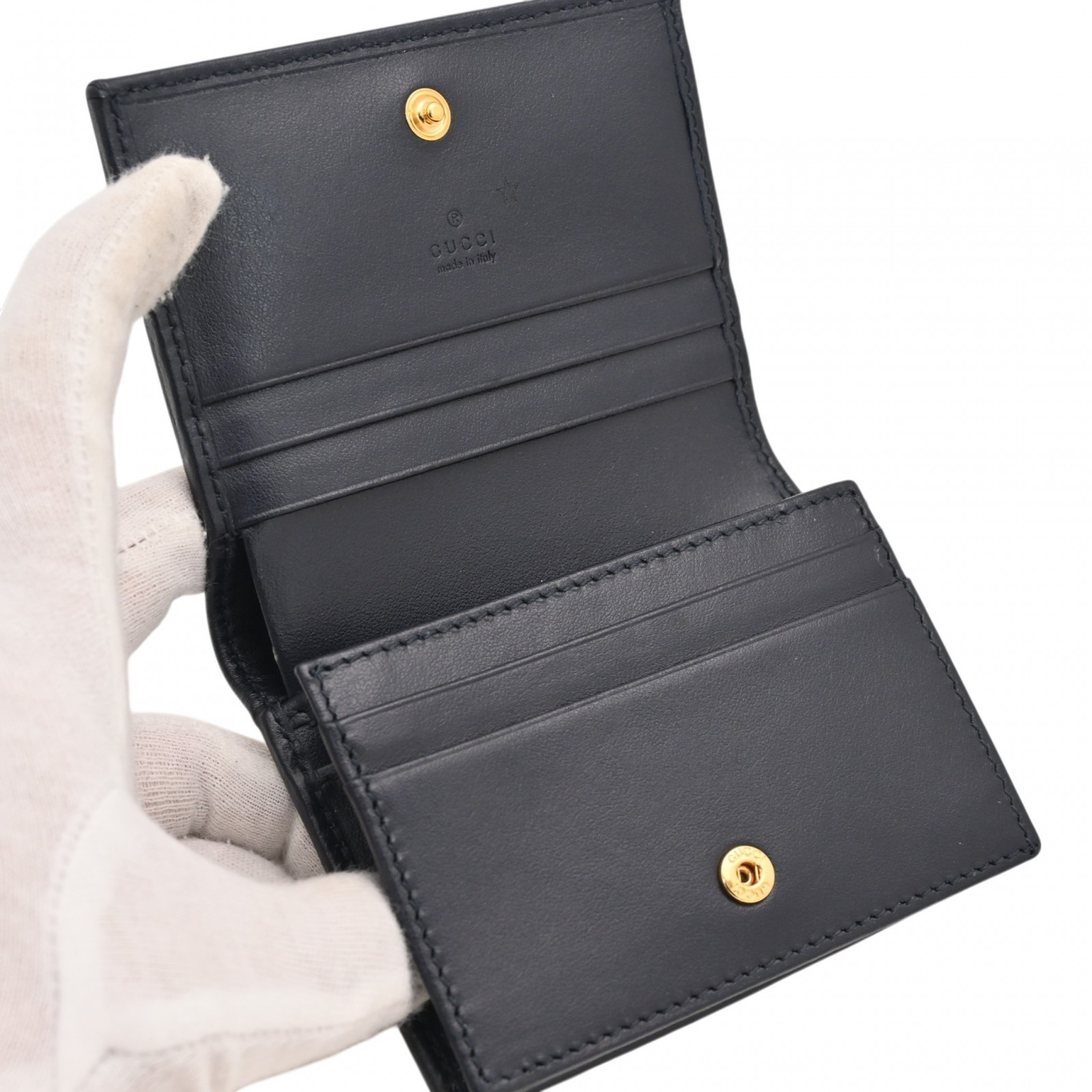 Auth GUCCI Horsebit Compact Wallet Bi Fold Wallet gu9834nr