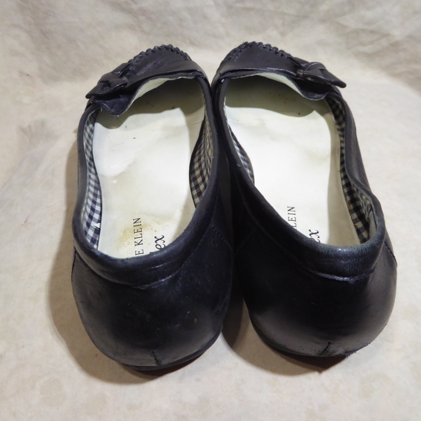 🩰 Anne Klein iFlex Kismet Slip-On Loafers sz 8.5 M Black Leather; Strap Detail