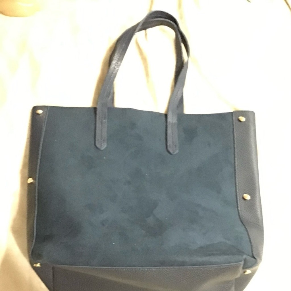 Ulta Beauty Deep Green Suede and Black Pebble Tote Bag