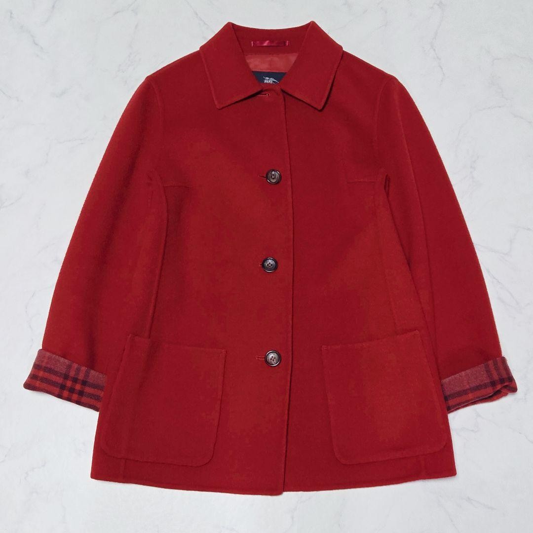 Burberry Cashmere Coat Nova Check Red L