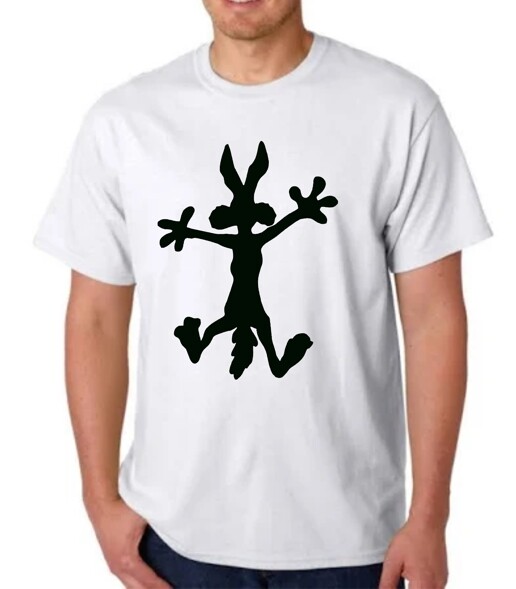 THE COYOTE ROAD RUNNER WALL SPLAT T-SHIRT CARTOON Looney Tunes Hanna Barbera