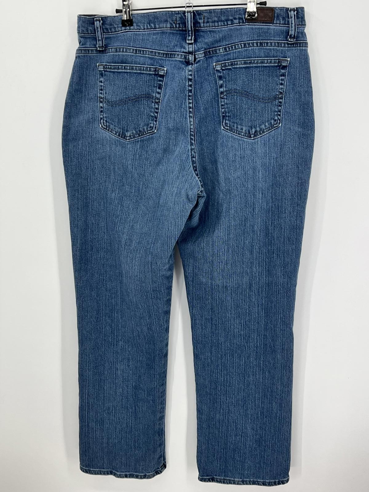 Lee Relaxed Straight Leg Jeans Size 16 Medium Cotton Blend Lee