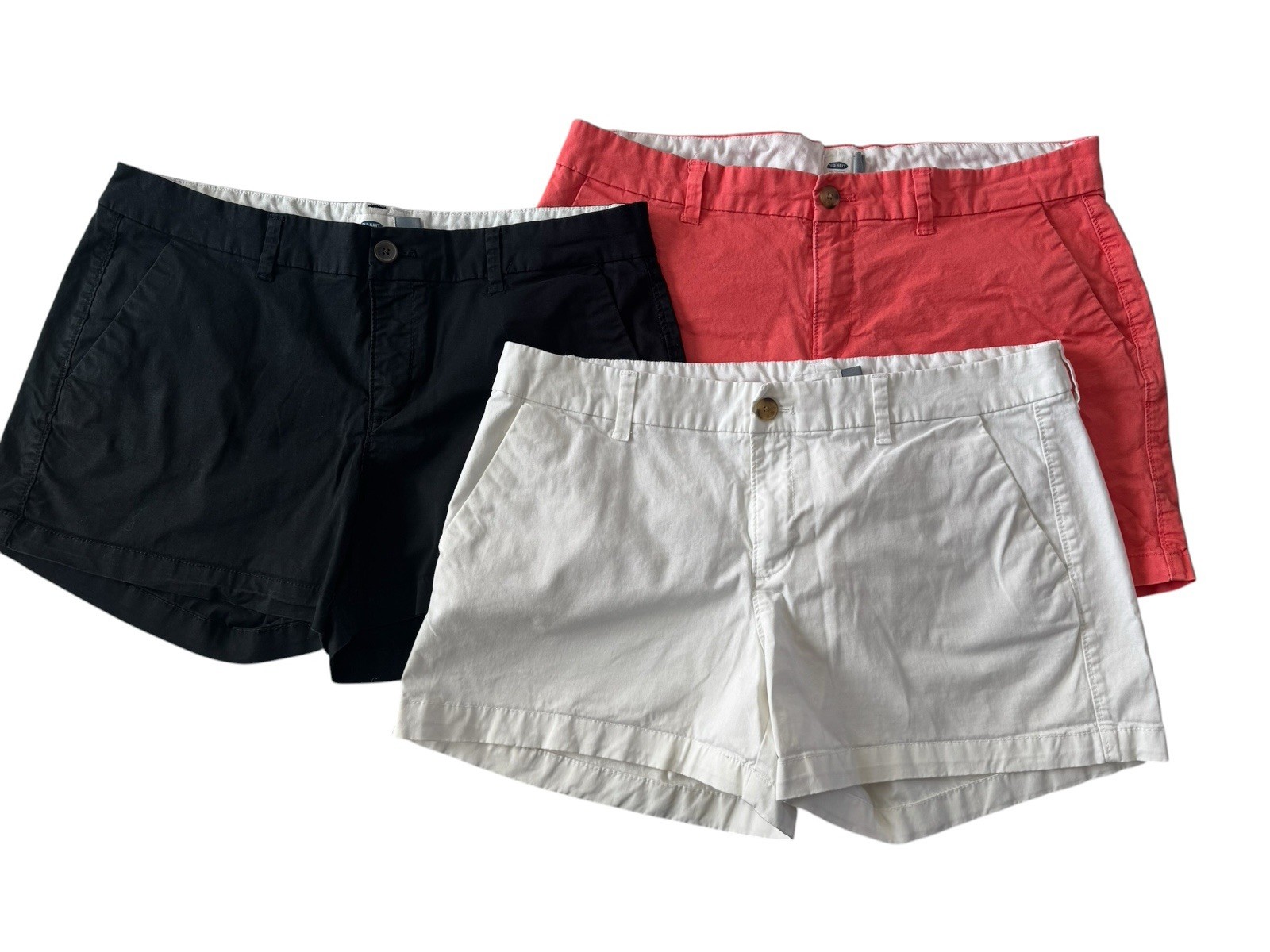 Old Navy Shorts Lot Of 3 Womens Size 12 Black Coral White #6896