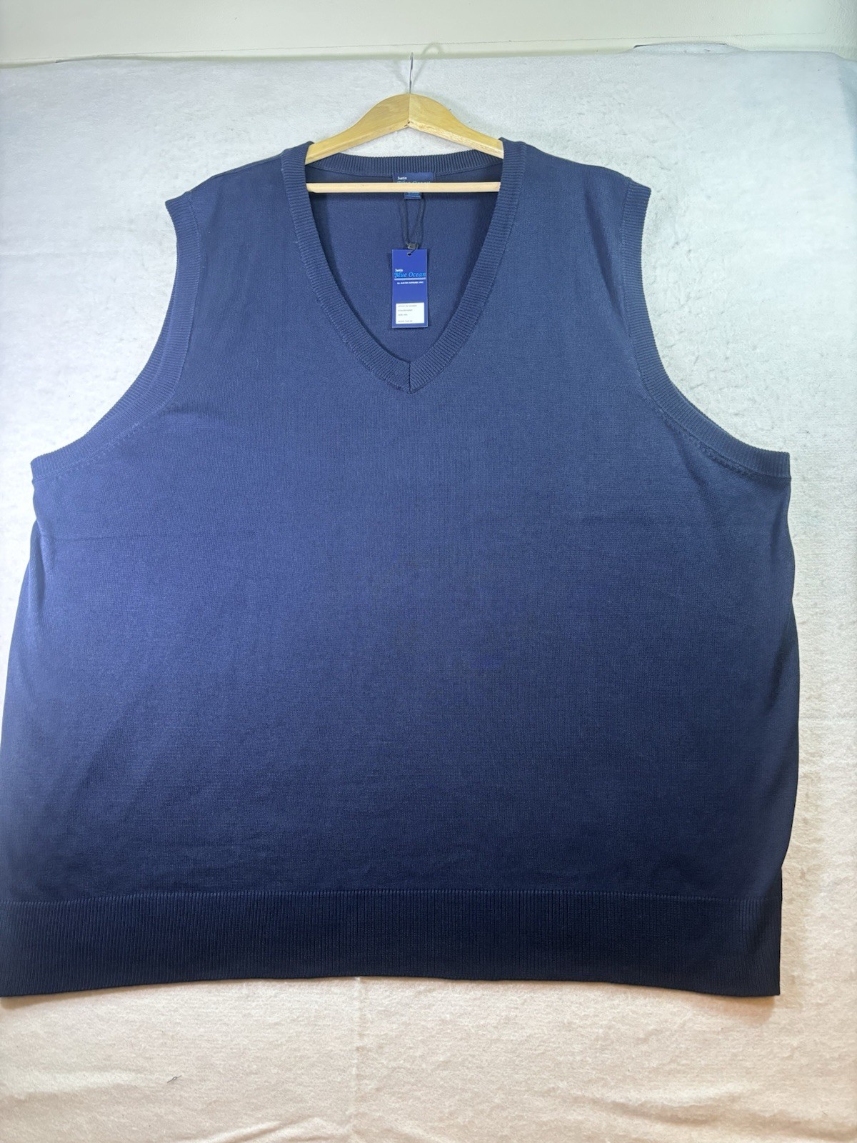Justin Blue Ocean Mens Navy Blue Pullover Vest Size 4XL Preppy Casual Friday NEW