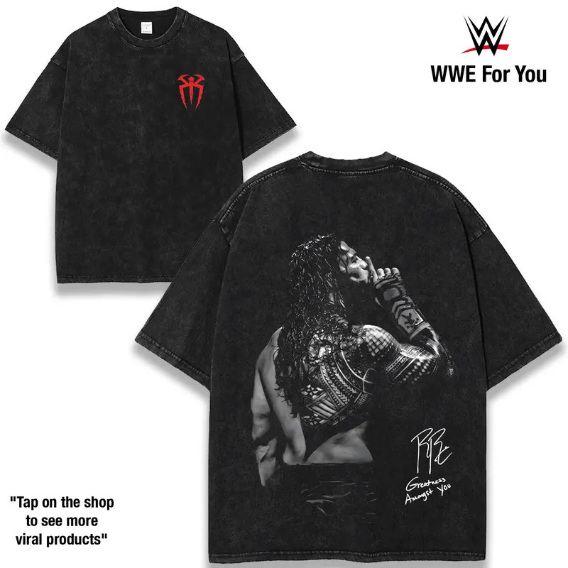 WWE Roman Reigns v8 Cotton T-Shirt, Wrestling Inspired Graphic Tee