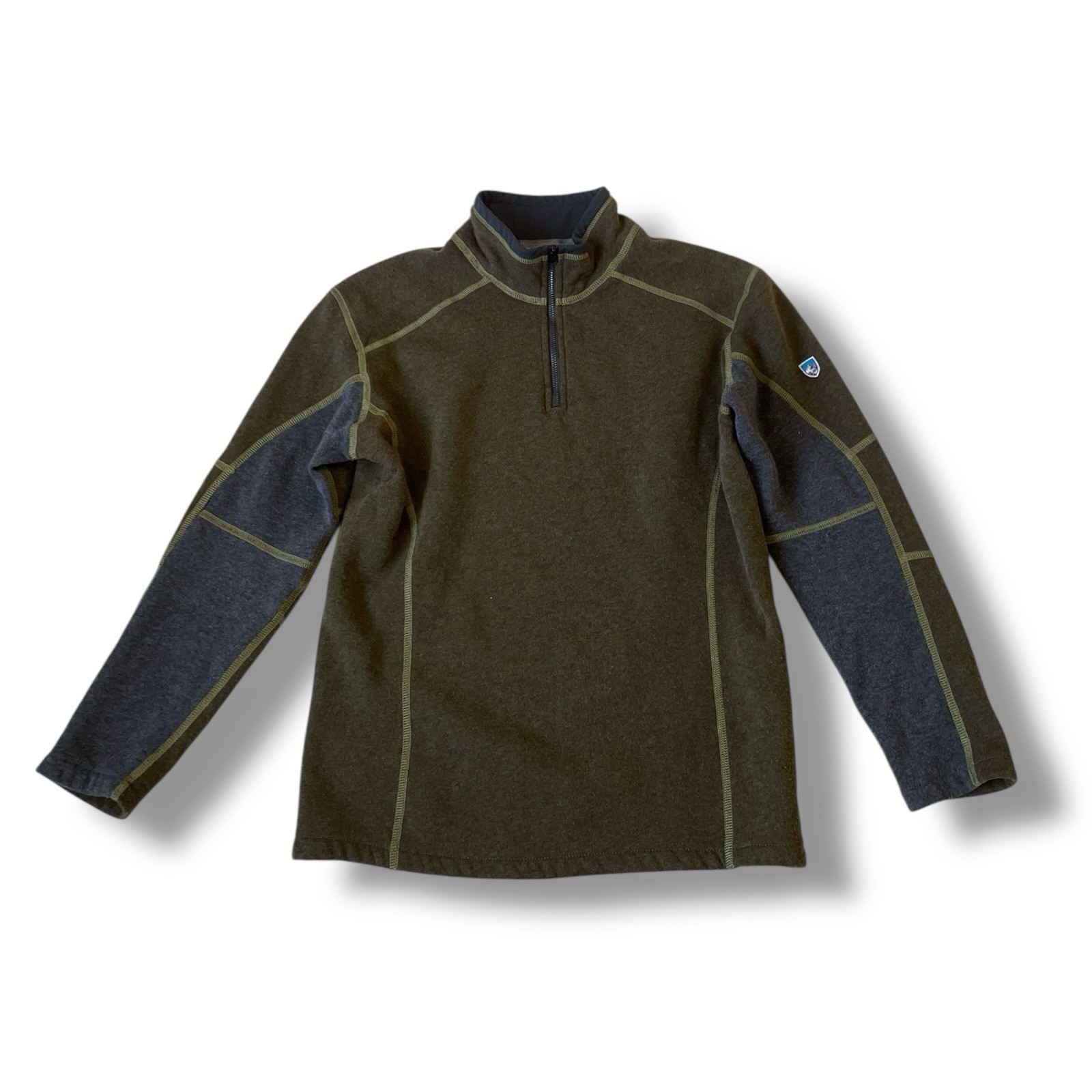 Kuhl Revel 1/4 Zip Fleece Sweater Kids Size Large (14-16) Brown