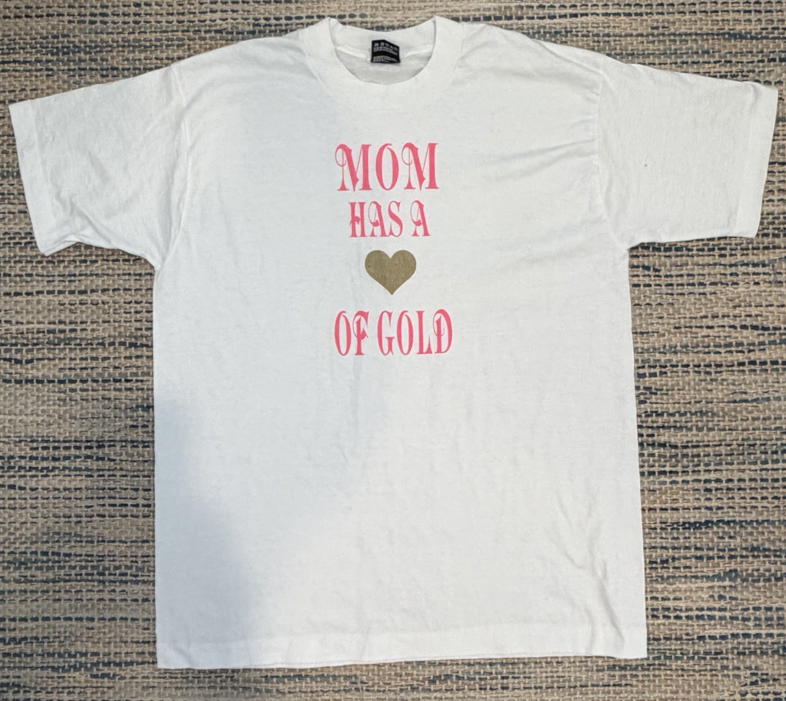 Vintage Mom Has A Heart Of Gold T Shirt USA Adult Large White