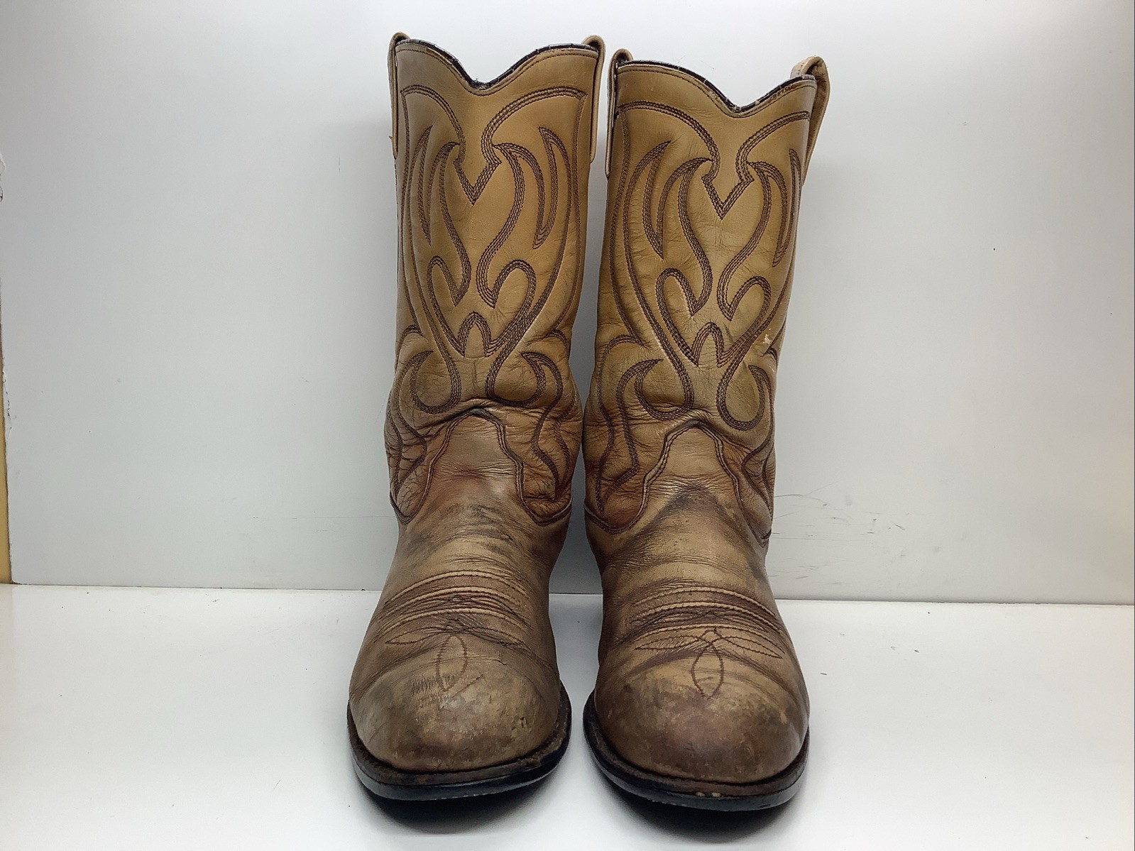 VTG MENS IRON AGE WORK STEEL TOE BROWN BOOTS SIZE 10.5 E