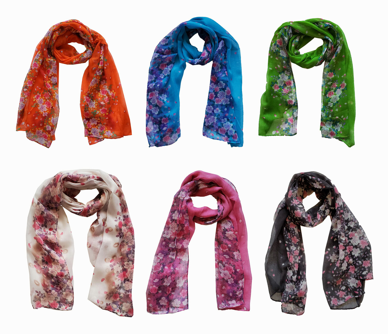 Scarf Prunus Flowers Lightweight Scarves for Women Girls Spring Fall
