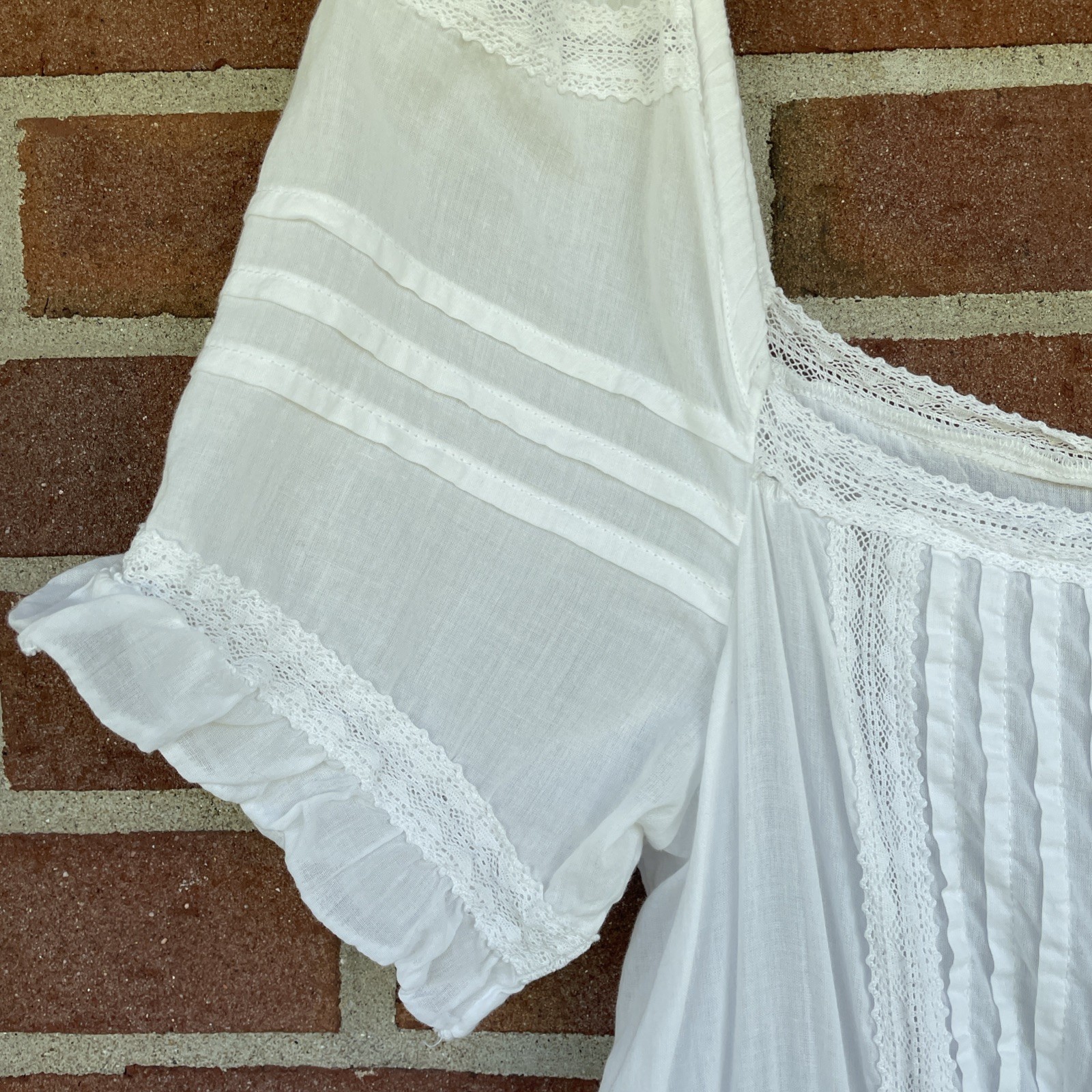 Sundance Mirabelle Maxi Tiered Ruffle Dress Sz M White Milkmaid Cottage Coastal