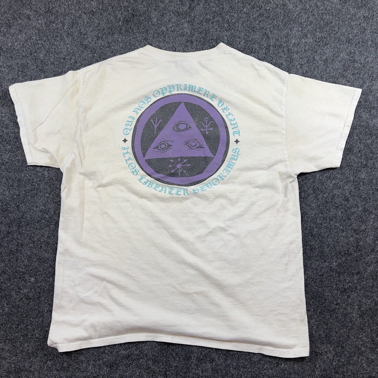 Welcome Skateboards T Shirt Mens L White Occult Eye Graphic Skate Tee Grunge