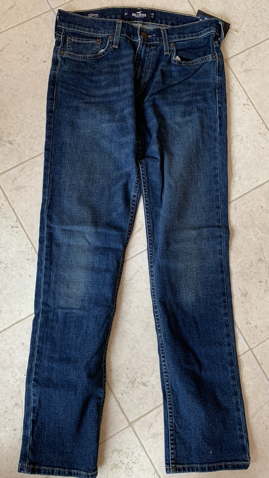 NEW! Hollister Mens Slim Stretch Jeans. Size 29w 32L- HP