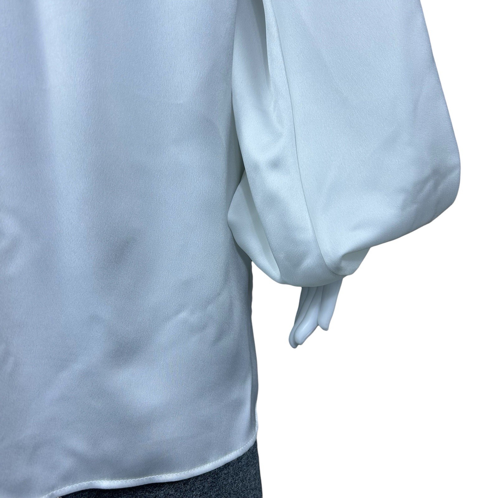 Kallmeyer Appartement Ballon Satin Button Down Shirt Size 4 Quiet Luxury Blouse