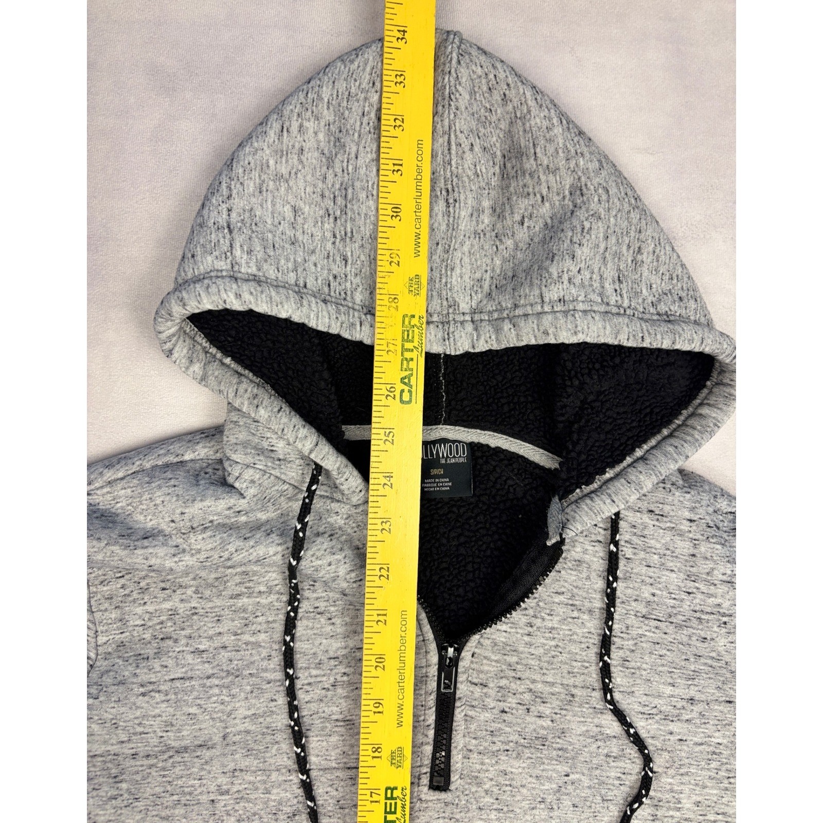 Hollywood The Jean People Mens Gray Space Dye Quarter Zip Hoodie Jogger Set S