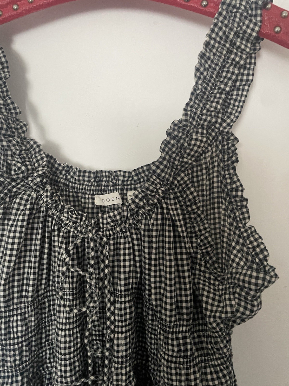 Doen Emmaretta Organic Cotton Voile Gingham Dress, XXL