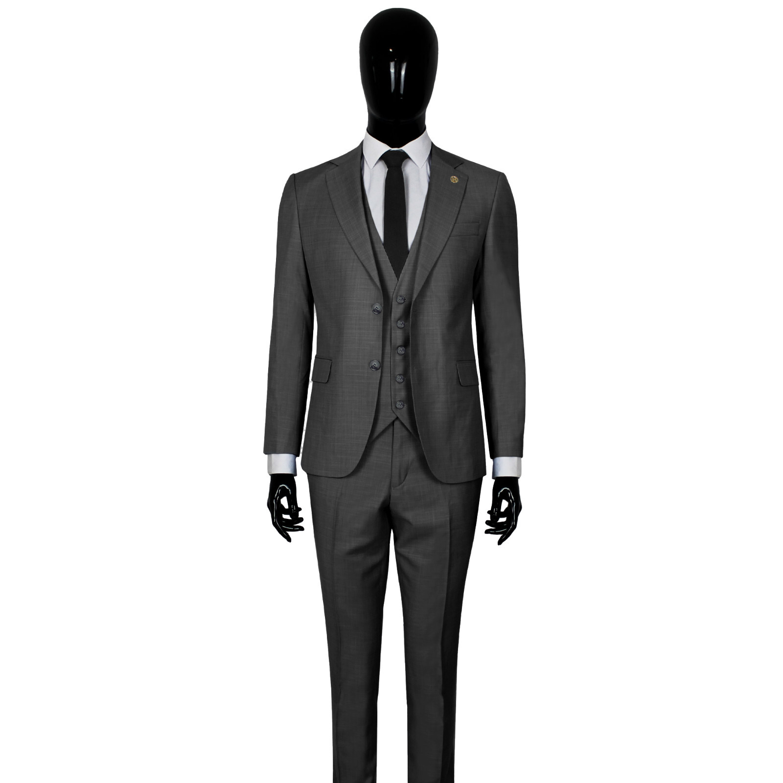 Mens Slim Fit Suit in Dark Grey with Waistcoat – Wedding Stage – Suit – Jacket