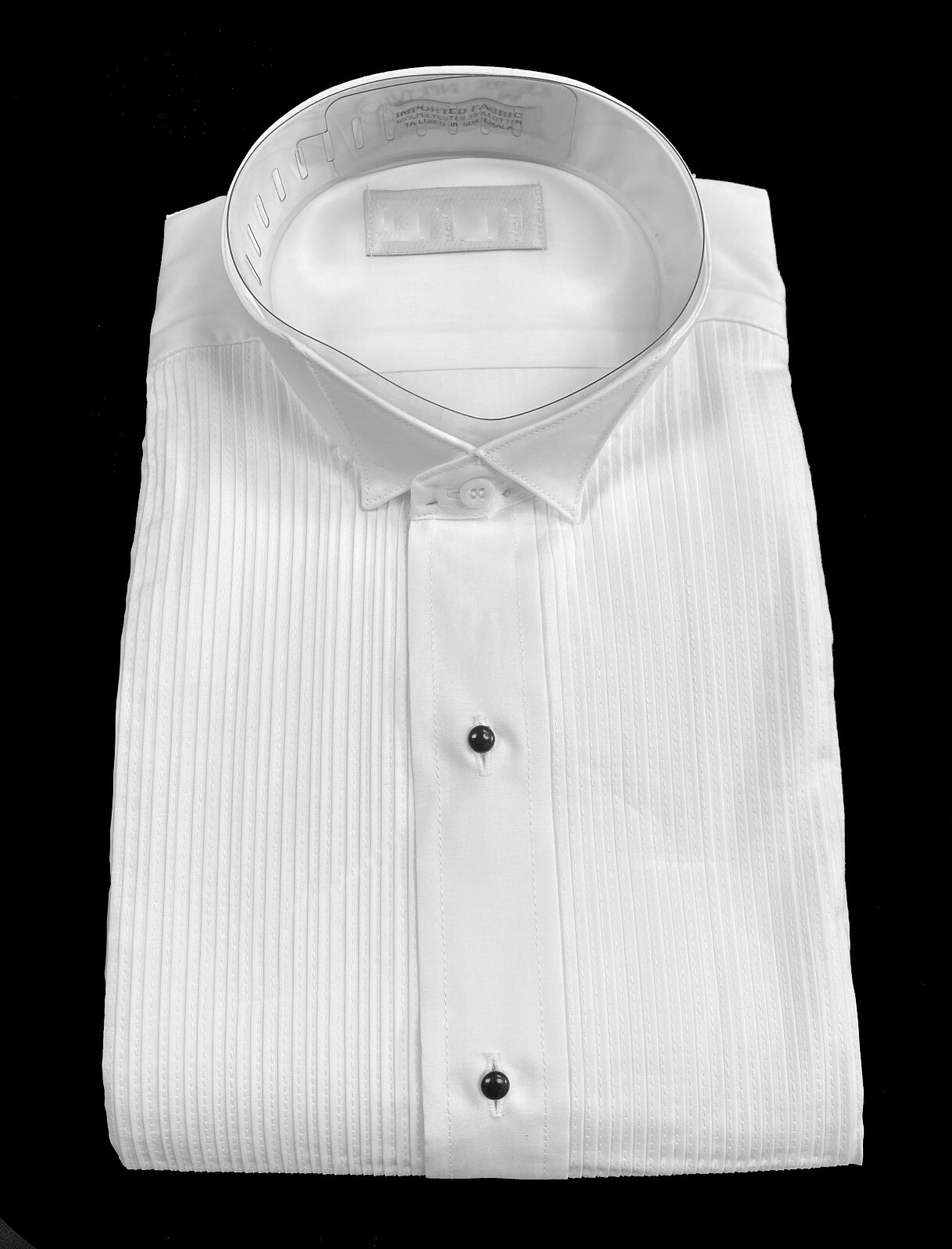 New Men’s White Tuxedo Shirt Pintuck Pleated Front Wing Collar 4XL 20-20.5 33