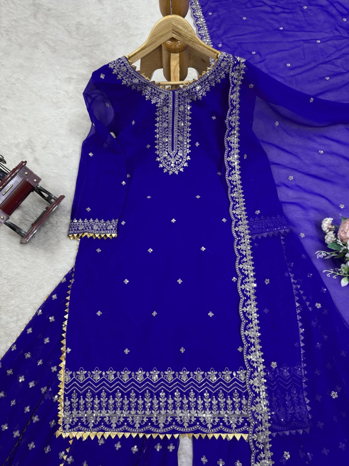 INDIAN SALWAR KAMEEZ PAKISTANI WEDDING PARTY DRESS WEAR BOLLYWOOD SUIT SHARARA