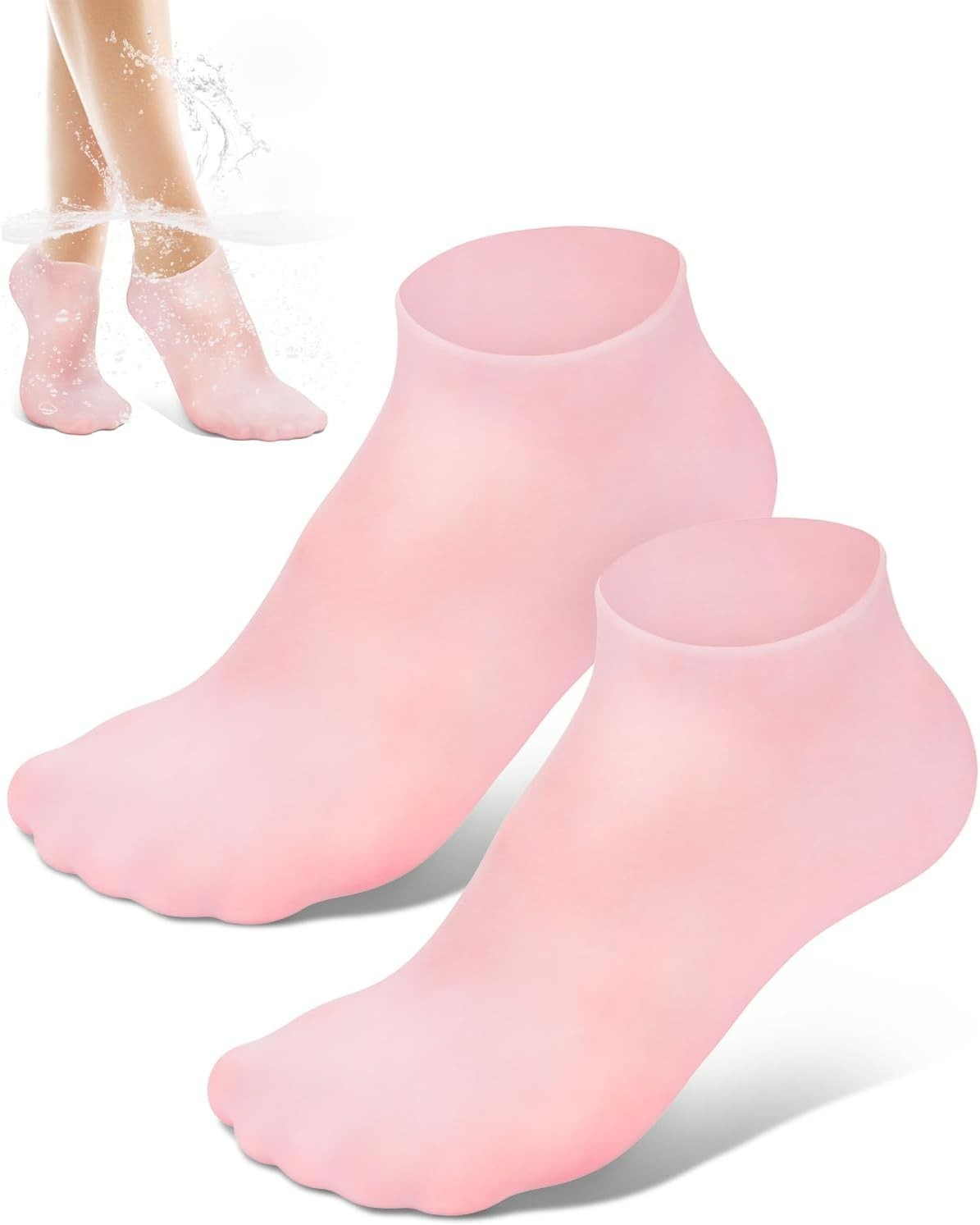 Silicone Moisturizing Socks for Women Dry Cracked Feet, Soft Gel Rubber Socks…