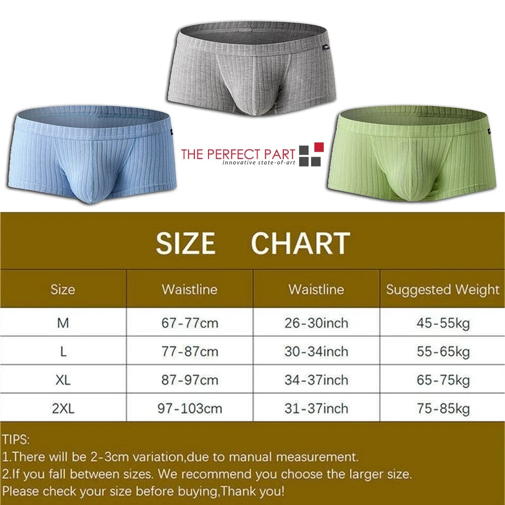 4 PCS Men’s Sexy Underwear Low waist Briefs U Pouch Striped Shorts Underpants US