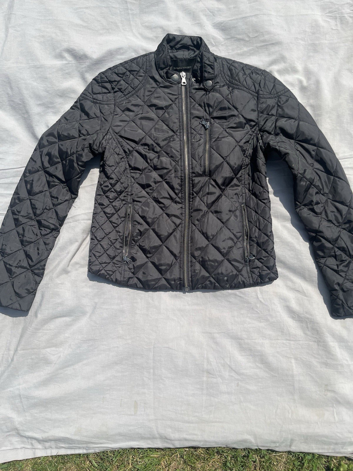 Banana Republic Women’s/Men’s Black Quilted Zip Jacket Long Sleeve Size XS