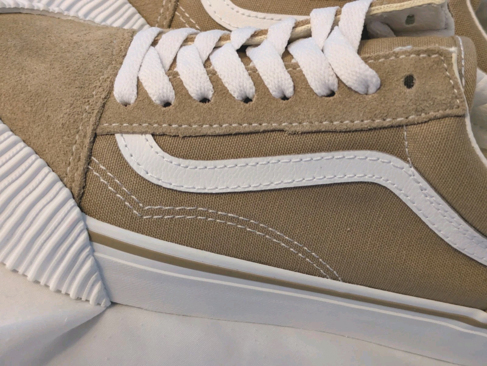VANS Old Skool Incense Suede & Canvas Beige Sneakers w/ Rugged Rubber Toe…